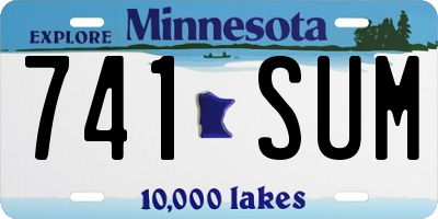 MN license plate 741SUM