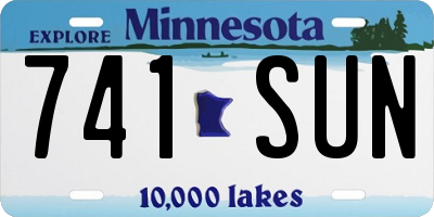 MN license plate 741SUN