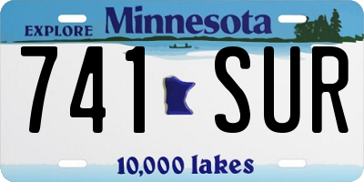 MN license plate 741SUR