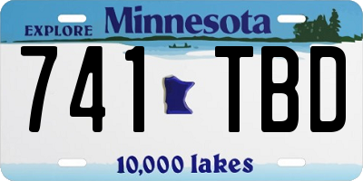 MN license plate 741TBD