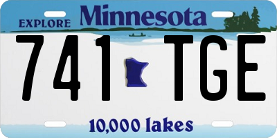 MN license plate 741TGE
