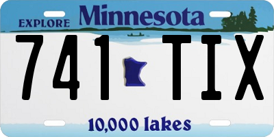 MN license plate 741TIX