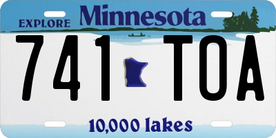 MN license plate 741TOA