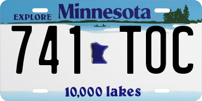 MN license plate 741TOC