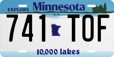 MN license plate 741TOF