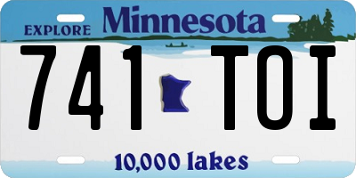 MN license plate 741TOI