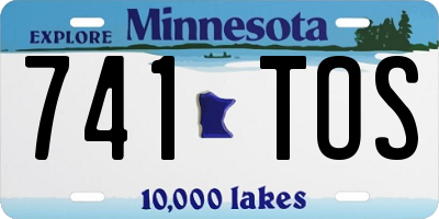 MN license plate 741TOS