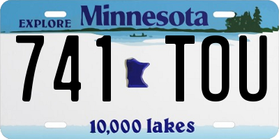 MN license plate 741TOU