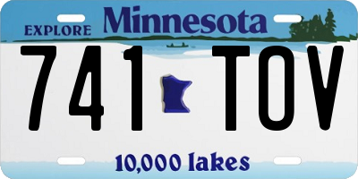 MN license plate 741TOV