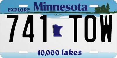 MN license plate 741TOW