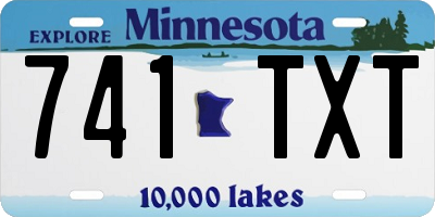MN license plate 741TXT