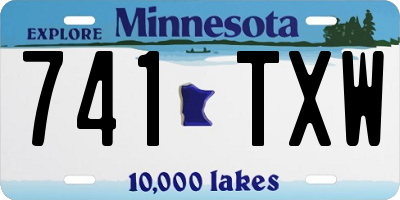 MN license plate 741TXW