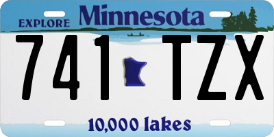 MN license plate 741TZX