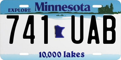 MN license plate 741UAB