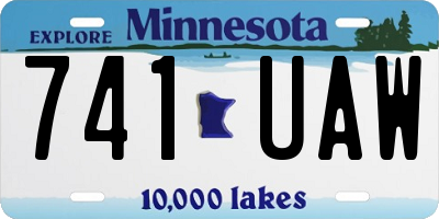 MN license plate 741UAW
