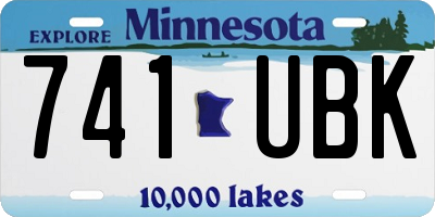 MN license plate 741UBK