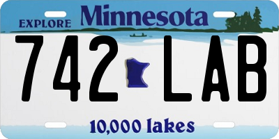 MN license plate 742LAB