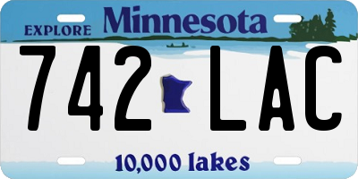 MN license plate 742LAC