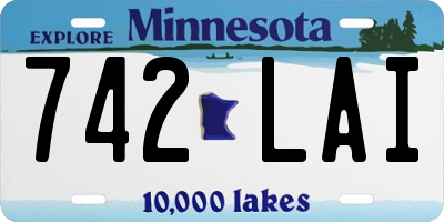 MN license plate 742LAI