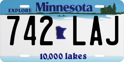 MN license plate 742LAJ