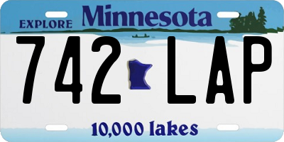 MN license plate 742LAP