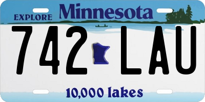 MN license plate 742LAU