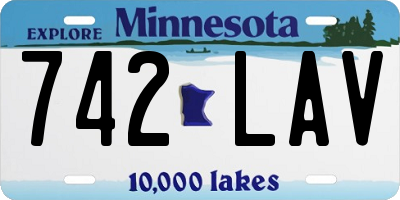 MN license plate 742LAV