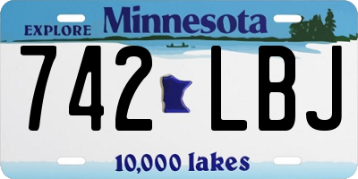 MN license plate 742LBJ
