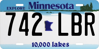 MN license plate 742LBR