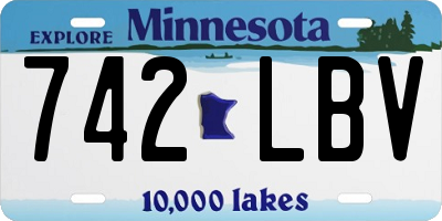 MN license plate 742LBV