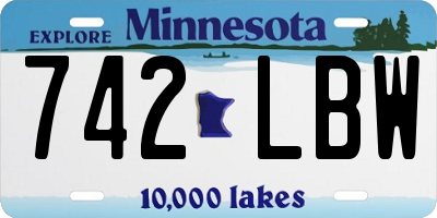 MN license plate 742LBW