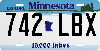 MN license plate 742LBX