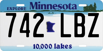 MN license plate 742LBZ
