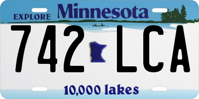 MN license plate 742LCA
