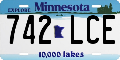 MN license plate 742LCE