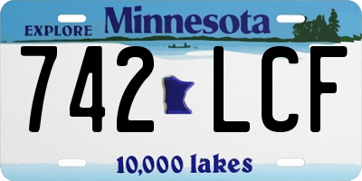 MN license plate 742LCF