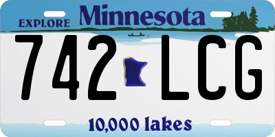 MN license plate 742LCG