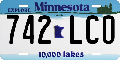 MN license plate 742LCO