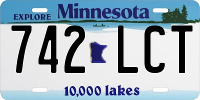 MN license plate 742LCT