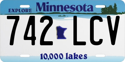 MN license plate 742LCV
