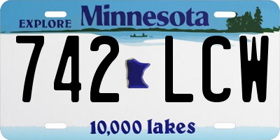 MN license plate 742LCW