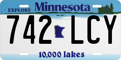 MN license plate 742LCY