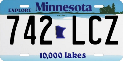 MN license plate 742LCZ