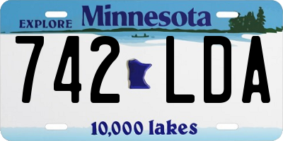 MN license plate 742LDA