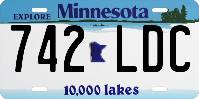 MN license plate 742LDC