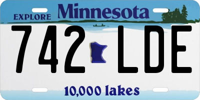 MN license plate 742LDE