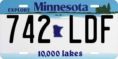 MN license plate 742LDF