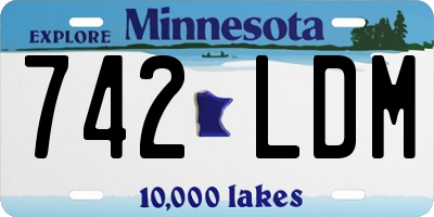MN license plate 742LDM