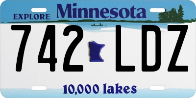 MN license plate 742LDZ
