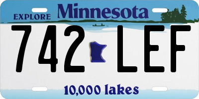 MN license plate 742LEF